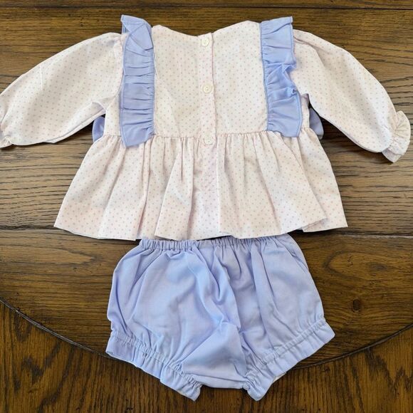 Eliza James Baby Girl Pink Periwinkle matching Set - Picture 3 of 4